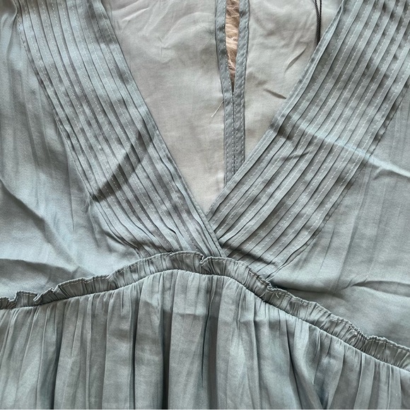 NWT Mustard Seed 'Balsam Green' pleated 3/4 sleeve flowy dress size S - Picture 3 of 7